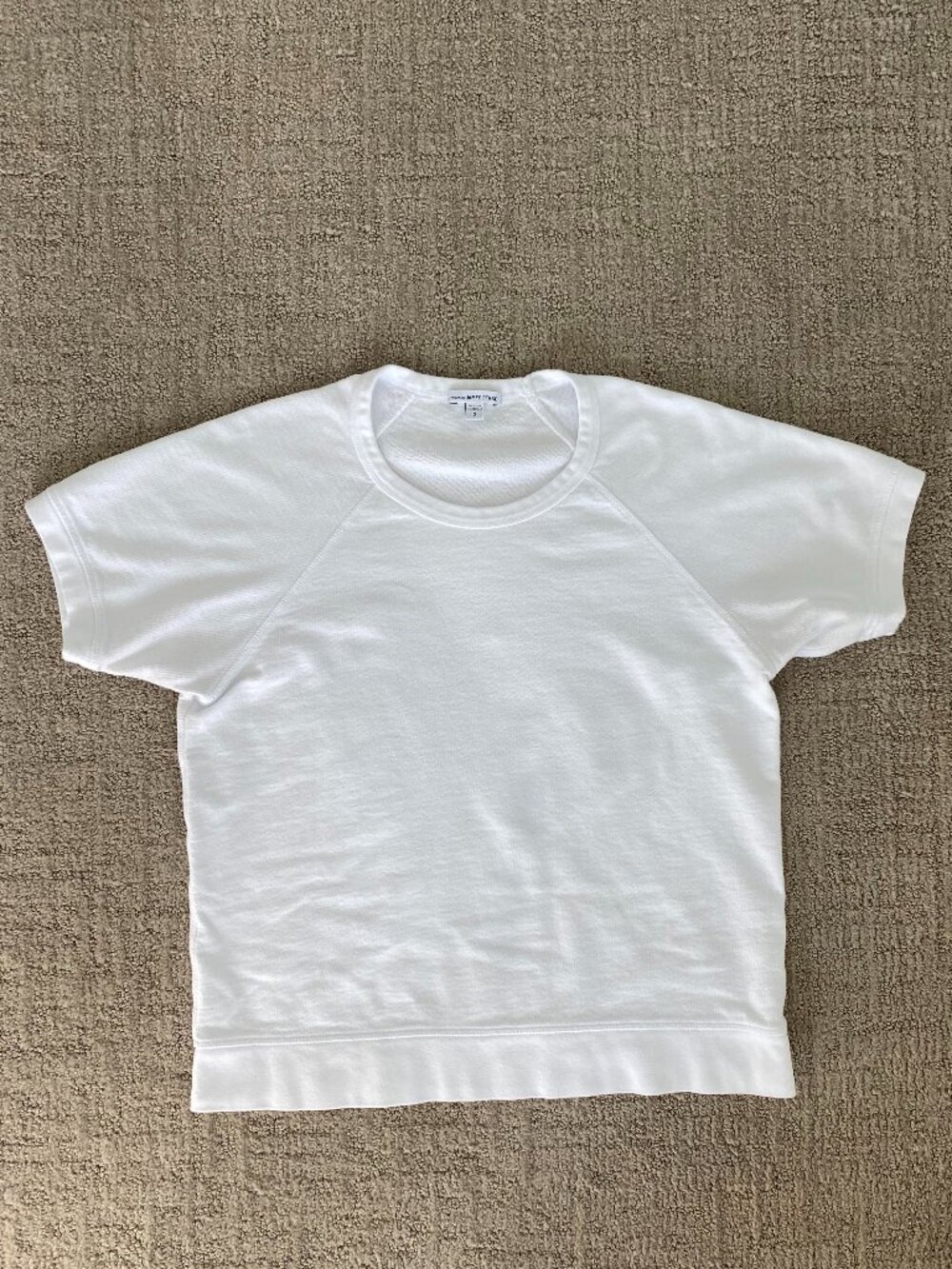 James Perse Short Sleeve Raglan Pullover Sweatshirt White Size 2